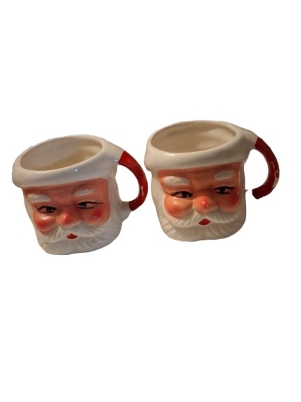 VTG 4 Mugs Set Christnas  Santa Head Mug, Marked On Japan Bottom, Collectables